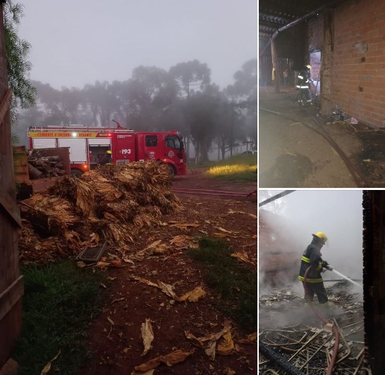 Incêndio atinge estufa de fumo em Itaiópolis Tribuna da Fronteira